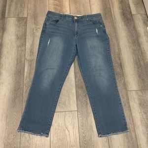 Democracy “Ab” Technology Scalloped Hem,  Ankle Length Jeans, Size 16